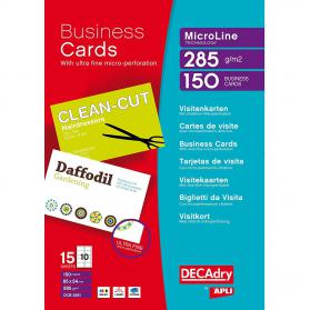 Decadry MicroLine Business Card 10 Per Sheet 285gsm Bright White (Pack 150) - OCB3261 74470PL