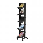 Fast Paper Easy Corner Mobile Literature Display 5 Shelves Black - F259N01 74659PL