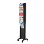 Fast Paper Literature Display Floor Standing 16 Compartment A4 Double Sided Black - F276N01 74666PL