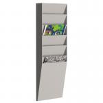 Fast Paper Document Control Panel/Literature Holder 1 x 6 Compartment A4 Grey - FV1602 75107PL
