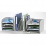 Fast Paper Desktop Organiser 8 Compartments Grey F3022212 75198PL