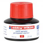 edding MTK 25 Bottled Refill Ink for Permanent Markers 25ml Red - 4-MTK25002 75496ED