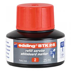 edding BTK 25 Bottled Refill Ink for Whiteboard Markers 25ml Red - 4-BTK25002 75524ED