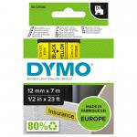 Dymo D1 Label Tape 12mmx7m Black on Yellow - S0720580 75660NR