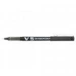 Pilot V5 Hi-Tecpoint Liquid Ink Rollerball Pen 0.5mm Tip 0.3mm Line Black Wallet (Pack 6) 75769PT