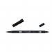 Tombow ABT Dual Brush Pen Water Based Brush Pen with Two Tips Black (Single Pen) - ABT-N15 76168SP