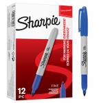 Sharpie Permanent Marker Fine Tip 0.9mm Line Blue (Pack 12) - S0810950 76227NR