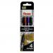 Pentel NF450 Permanent Marker Bullet Tip 1.2mm Tip 0.6mm Line Assorted (Pack 4) YNF4504-M 76329PE