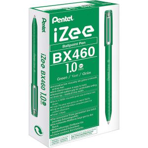 Photos - Pen Pentel IZEE Ballpoint  Cap-Style 1.0mm Tip 0.5mm Line Green Pack 12 