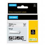 Dymo Rhino Industrial Vinyl Tape 19mmx5.5m Black on White 18445 76507NR