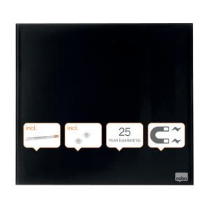 Photos - Dry Erase Board / Flipchart Nobo Magnetic Glass Whiteboard Tile 450x450mm Black 1903951 76924AC 