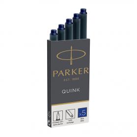 Parker Quink Ink Refill Cartridge for Fountain Pens Blue (Pack 5) - 1950384 77123NR