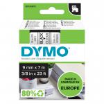 Dymo D1 Label Tape 9mmx7m Black on Transparent - S0720670 77137NR