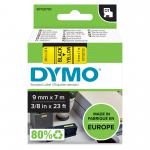 Dymo D1 Label Tape 9mmx7m Black on Yellow - S0720730 77144NR