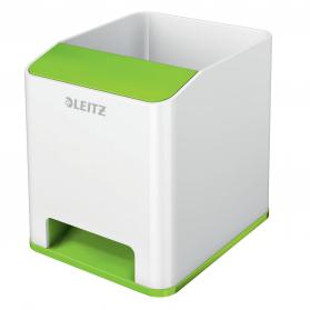 Leitz WOW Dual Colour Sound Pen Holder White/Green 53631054 77309AC