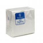 The photograph shows a pack of ValueX napkins, each measuring 400x400mm and made with 2 plies. The napkins are a crisp, clean shade of white and come in a pack of 125.