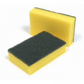 ValueX Foamback Sponge Scourer Green/Yellow (Pack 10) - 705004 77998CP