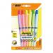 Bic Grip Highlighter Pen Chisel Tip 1.6-3.3mm Line Assorted Pastel Colours (Pack 12) - 992562 