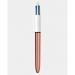 Bic 4 Colours Rose Gold Ballpoint Pen 1mm Tip 0.32mm Line Rose Gold Barrel BlackBlueGreenRed Ink (Pack 12) - 504894 