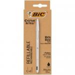 Bic Cristal ReNew Refillable Ballpoint Pen 1.0mm Tip 0.32mm Line Black (Pack 2 Pens Plus 2 Refills) 78114BC