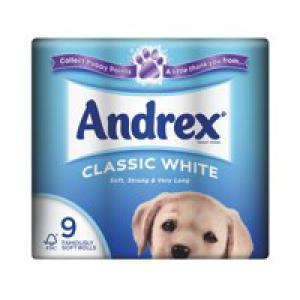 Image of Andrex Toilet Roll 2 Ply Classic White Pack 9 1102055 78313CP