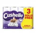 Cushelle 2-Ply Toilet Rolls White Pack 12 for the price of Pack 9 78327CP