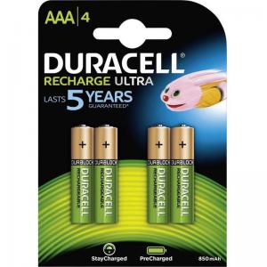 Duracell AAA Rechargeable Batteries 900mAh Pack 4 - DURHR03B4-900SC