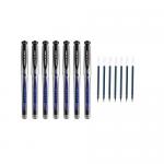 uni-ball Gel Impact UM-153S Gel Rollerball Pen 1.0mm Tip 0.6mm Line Blue (Pack 7 x Pens Plus 7 x Refills) 79164UB