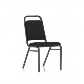 Banqueting Stacking Visitor Chair Black Frame Black Fabric BR000196 80403DY