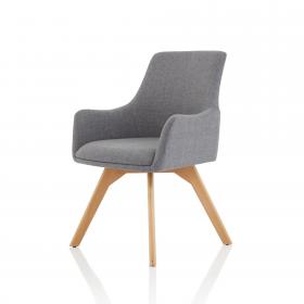 Carmen Grey Fabric Wooden Leg Chair BR000224 82097DY