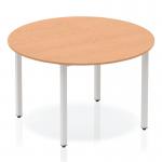 Impulse 1200mm Circle Table Oak Top Silver Box Frame Leg BF00198 82720DY