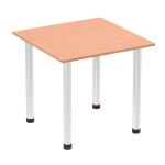 Impulse 800mm Square Table Beech Top Chrome Post Leg I003578 82797DY