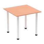 Impulse 800mm Square Table Beech Top White Post Leg I003674 82811DY