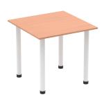 Impulse 800mm Square Table Beech Top White Post Leg I003674 82811DY