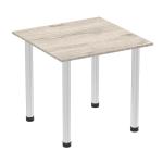 Impulse 800mm Square Table Grey Oak Top Aluminium Post Leg I003662 82818DY