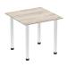 Impulse 800mm Square Table Grey Oak Top Chrome Post Leg I003614 82825DY