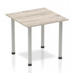 Impulse 800mm Square Table Grey Oak Top Silver Post Leg I003255 82832DY