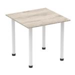 Impulse 800mm Square Table Grey Oak Top White Post Leg I003710 82839DY