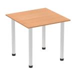 Impulse 800mm Square Table Oak Top Aluminium Post Leg I003628 82846DY