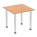 Impulse 800mm Square Table Oak Top Aluminium Post Leg I003628 82846DY