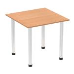 Impulse 800mm Square Table Oak Top Chrome Post Leg I003580 82853DY