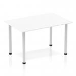 Impulse 1200mm Straight Table White Top Silver Post Leg BF00172 82923DY
