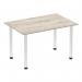 Impulse 1200mm Straight Table Grey Oak Top Chrome Post Leg I003615 83014DY