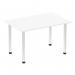 Impulse 1200mm Straight Table White Top Chrome Post Leg I003584 83056DY