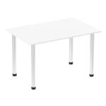 Impulse 1200mm Straight Table White Top Chrome Post Leg I003584 83056DY