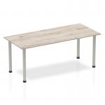 Impulse 1800mm Straight Table Grey Oak Top Silver Post Leg I003254 83273DY