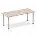 Impulse 1800mm Straight Table Grey Oak Top Silver Post Leg I003254 83273DY