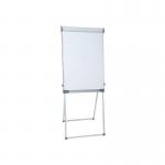 The photo captures a sleek and professional-looking easel with a versatile flipchart pad attached to it. The easel boasts a modern grey color and stands at a height of 680x1050mm. The surface is magnetic, allowing for easy display of notes and drawings. Perfect for presentations or brainstorming sessions, this Dahle Flipchart Easel and Pad is a must-have for any workspace.