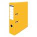 The picture shows a set of robust and vibrant yellow lever arch files. Each file has a spine width of 70mm, making it suitable for storing A4 documents. Made of polypropylene, these files are both durable and lightweight.