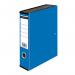 The picture shows a blue ValueX box file made of durable paper on board. It has a capacity of 65mm and a spine width of 80mm, making it ideal for organizing and storing important documents. The file is secured with a practical clip closure for easy access and protection.